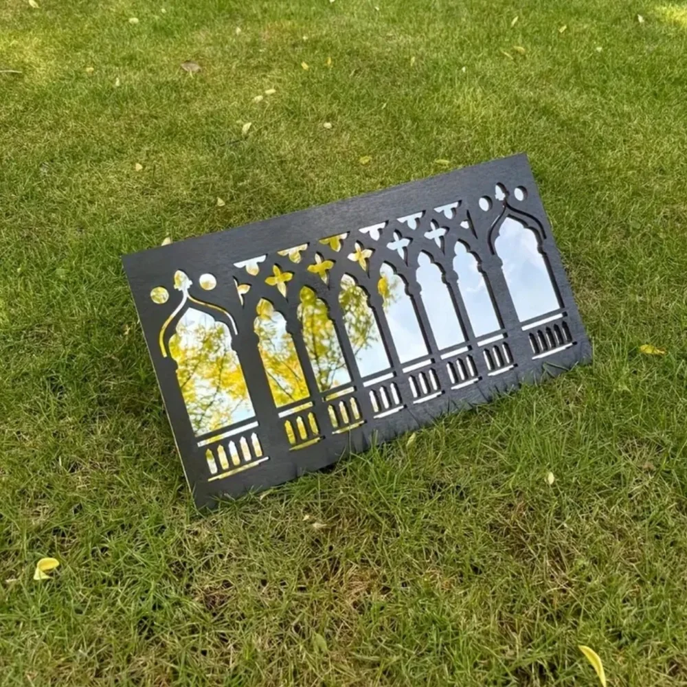 NEW! Black Classic Wooden Venetian Rectangular Gothic Cathedral Mirror!